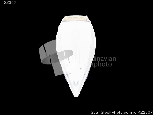 Image of White Boat isolated front view