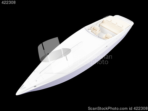 Image of White Boat isolated front view