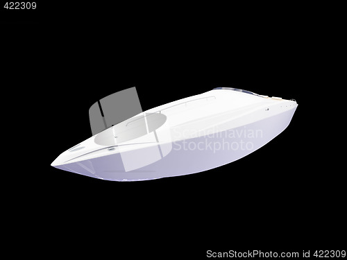 Image of White Boat isolated front view