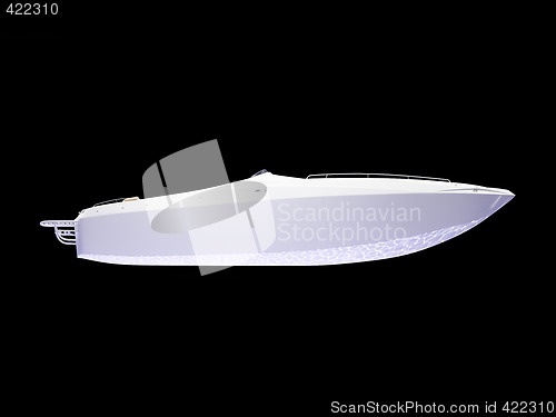 Image of White Boat isolated side view