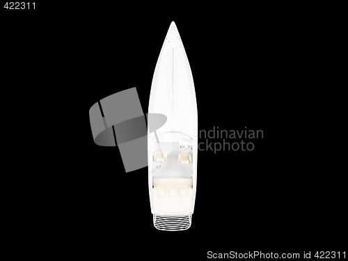 Image of White Boat isolated top view