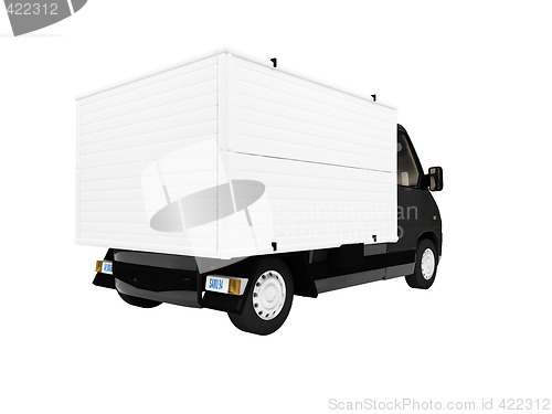 Image of White Van isolated back view