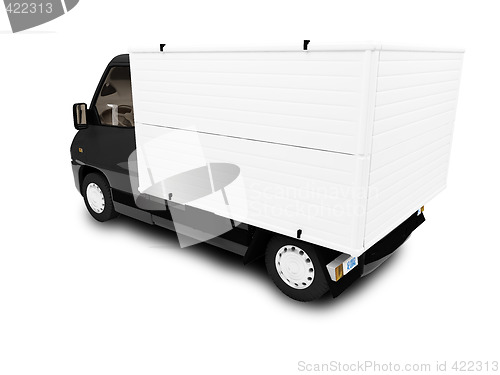 Image of White Van isolated back view