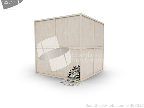 Image of wood box with money