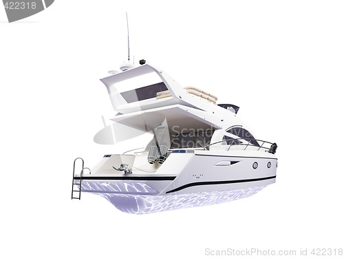 Image of Yacht isolated back view