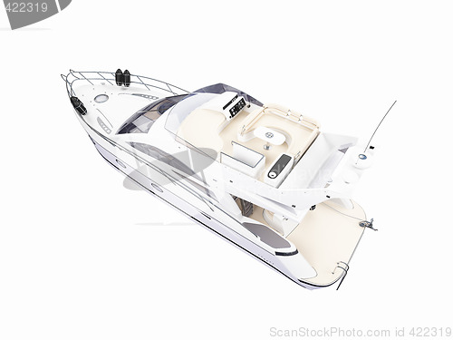 Image of Yacht isolated back view