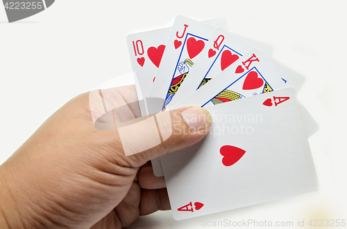 Image of Playing cards in hand