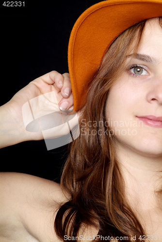 Image of woman with orange hat