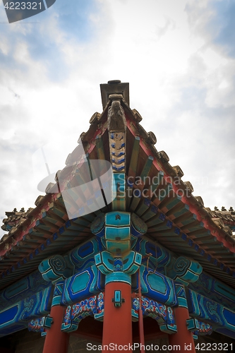 Image of Traditional Chinese building under blue sky