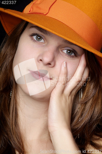 Image of woman with orange hat