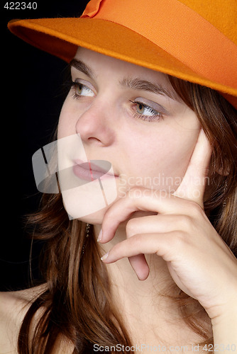 Image of woman with orange hat