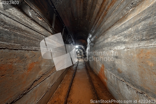 Image of Underground mine passage angle shot