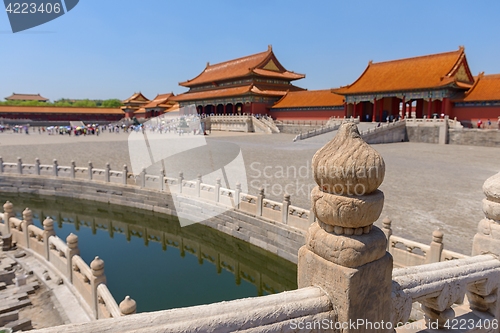 Image of Traditional Chinese building under blue sky