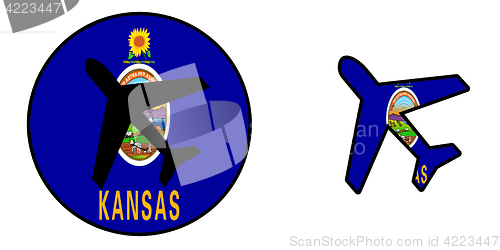 Image of Nation flag - Airplane isolated - Kansas