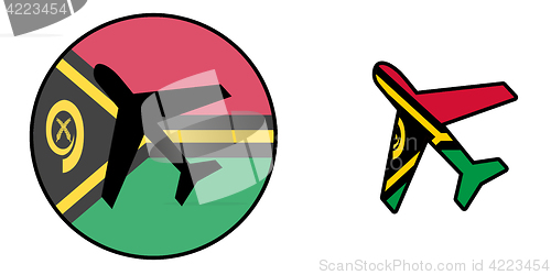 Image of Nation flag - Airplane isolated - Vanuatu