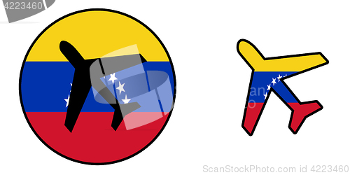 Image of Nation flag - Airplane isolated - Venezuela