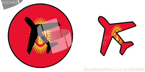 Image of Nation flag - Airplane isolated - Kyrgyzstan