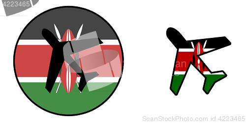 Image of Nation flag - Airplane isolated - Kenya