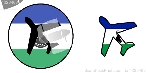 Image of Nation flag - Airplane isolated - Lesotho