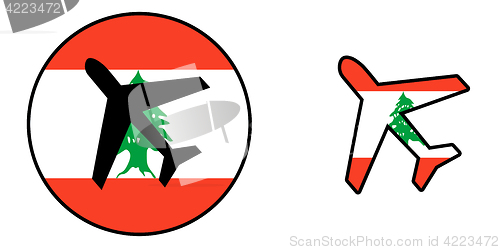 Image of Nation flag - Airplane isolated - Lebanon