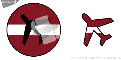 Image of Nation flag - Airplane isolated - Latvia