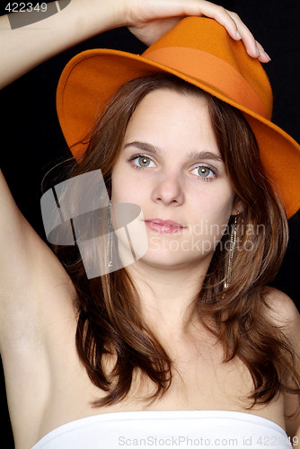 Image of woman with orange hat