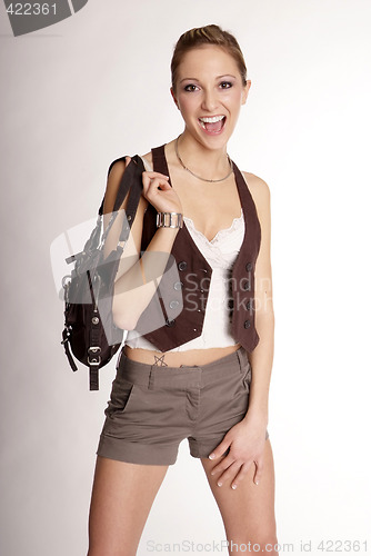 Image of woman and bag
