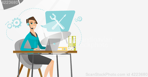 Image of Technical support operator vector illustration.