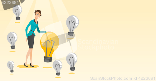 Image of Caucasian business woman having business idea.