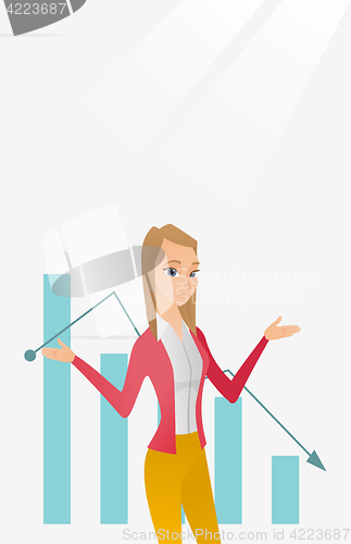 Image of Bancrupt business woman vector illustration.