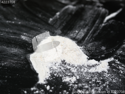 Image of powder(flour) on black