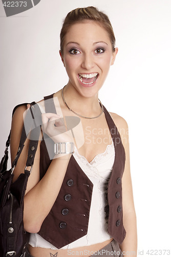 Image of woman and bag