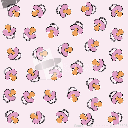 Image of vector seamless pattern with baby pacifier