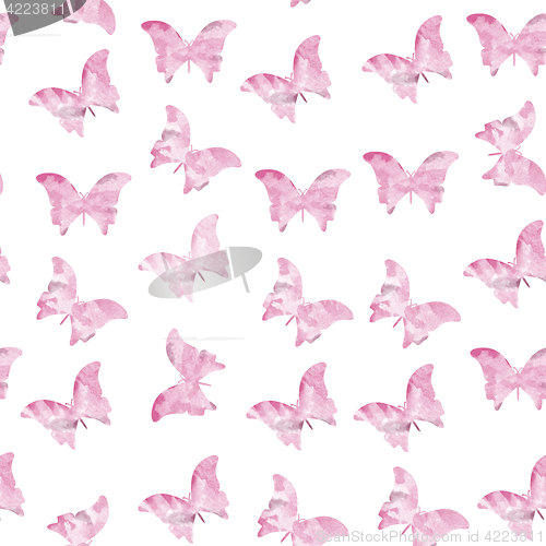 Image of Seamless watercolor butterflies pattern