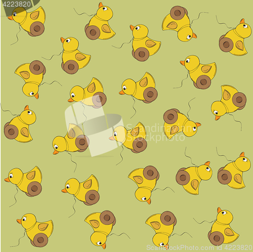 Image of vector seamless pattern with duck toy