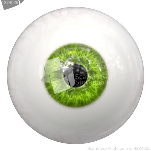 Image of green human eye ball