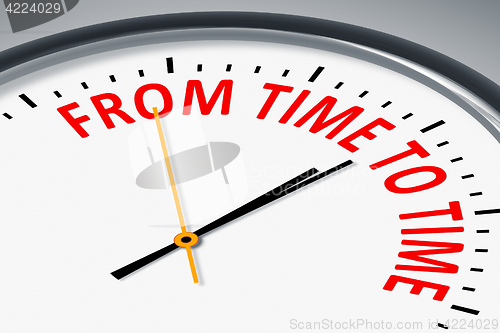 Image of clock with text from time to time 
