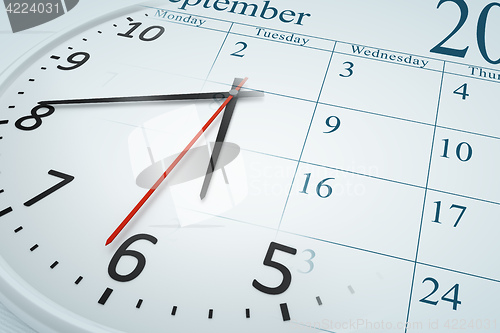 Image of a composite of a clock and a calendar