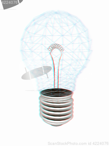 Image of lamp. 3D illustration. Anaglyph. View with red/cyan glasses to s