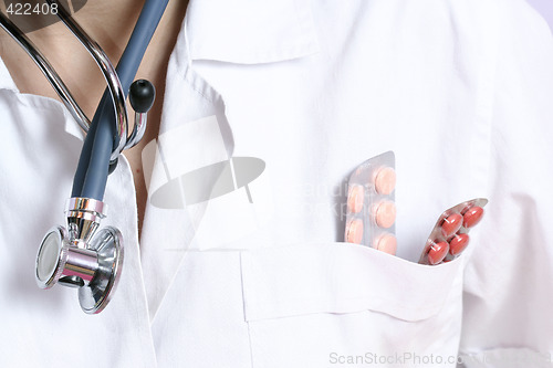 Image of Portrait of a young doctor with stethoscope.