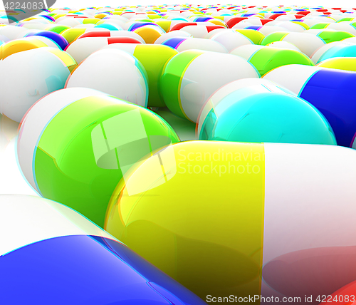 Image of Tablets background. 3D illustration. Anaglyph. View with red/cya