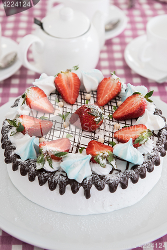 Image of Tasty strawberry cream cake