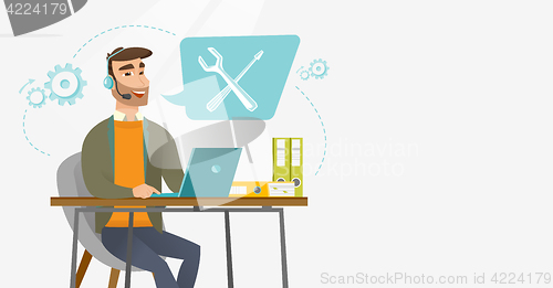 Image of Technical support operator vector illustration.