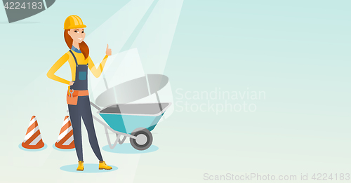 Image of Builder giving thumb up vector illustration.