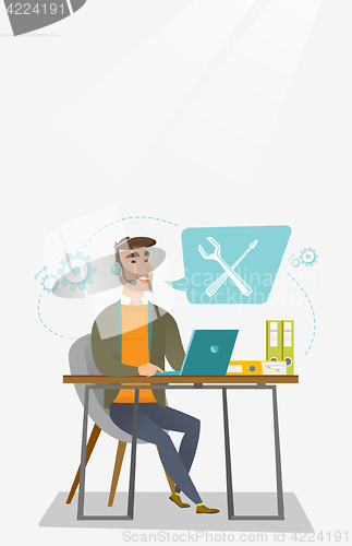 Image of Technical support operator vector illustration.