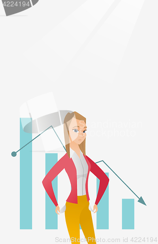 Image of Bancrupt business woman vector illustration.