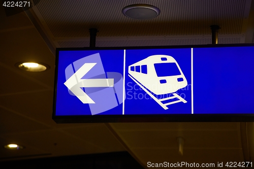 Image of Train direction sign