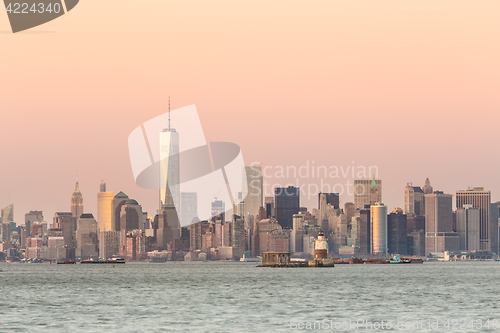 Image of New York City Manhattan downtown skyline