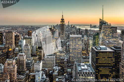 Image of New York City Manhattan downtown skyline.