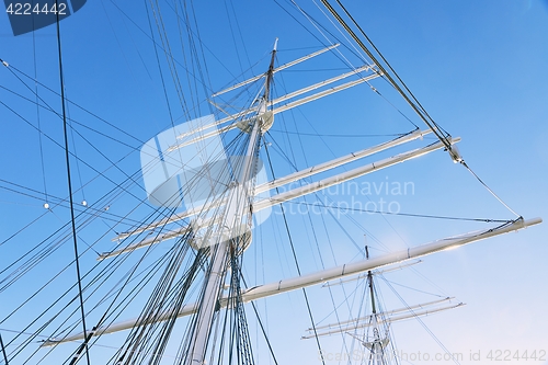 Image of Sail masts in bright light